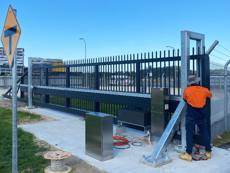 Brisbane Automatic Gate Contractor Installing Industrial Sliding Gate